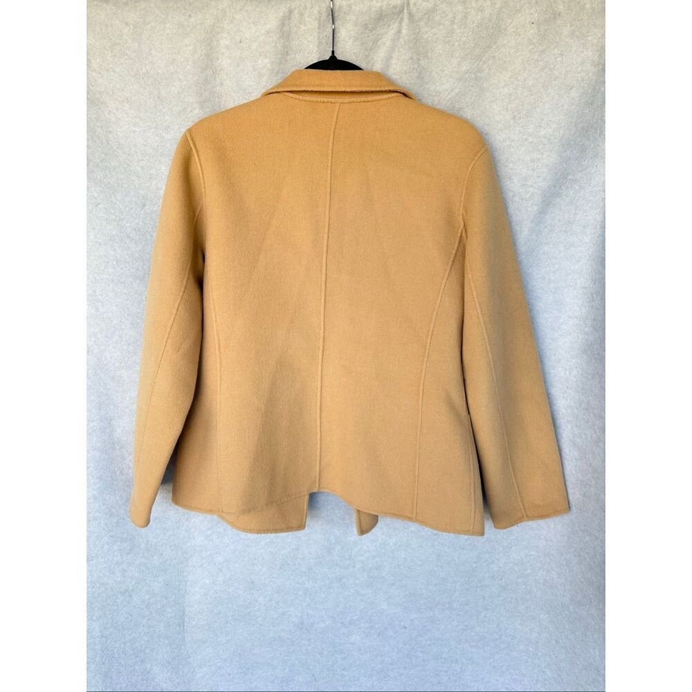 Kate Hill Petites Camel Wool Blend Jacket Blazer Size M Soft Minimalist Classic - Picture 2 of 8